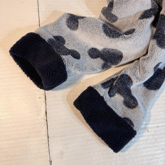 Disney Mickey Mouse Adult L One Piece Pajamas Hooded Fleece Zip Jumpsuit Blue - Picture 13 of 14